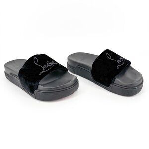 Christian Louboutin Black Slide Sandals